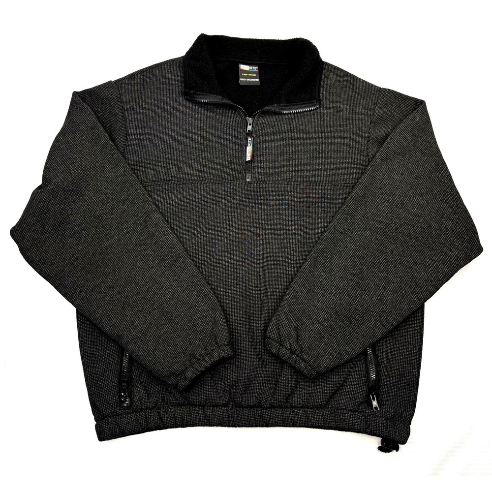 IllumiNite Reflective Quarter Zip Pullover Jacket Mens Medium Black Made in USA